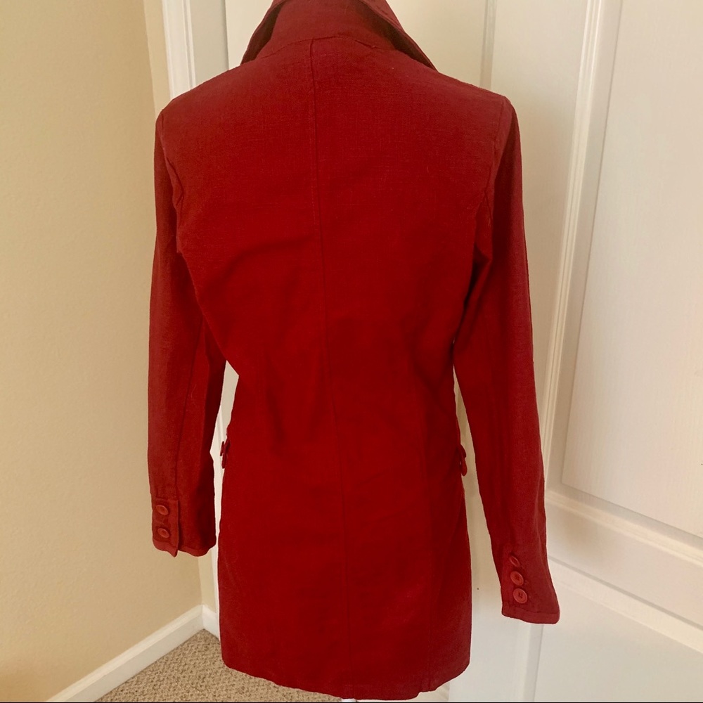 Maroon linen/cotton jacket - Picture 2 of 7